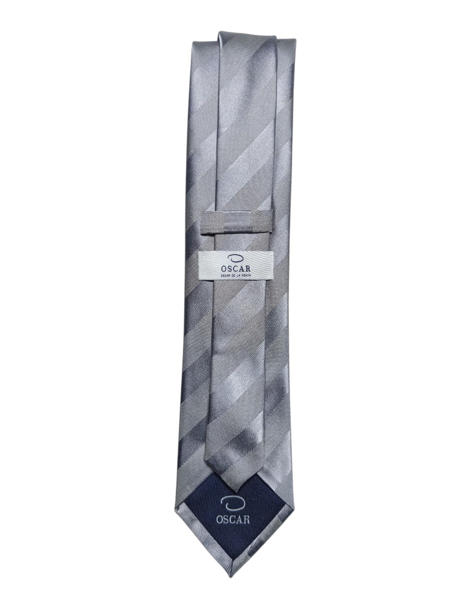 CORBATA O DE LA RENTA A RAYA, PLATEADOS