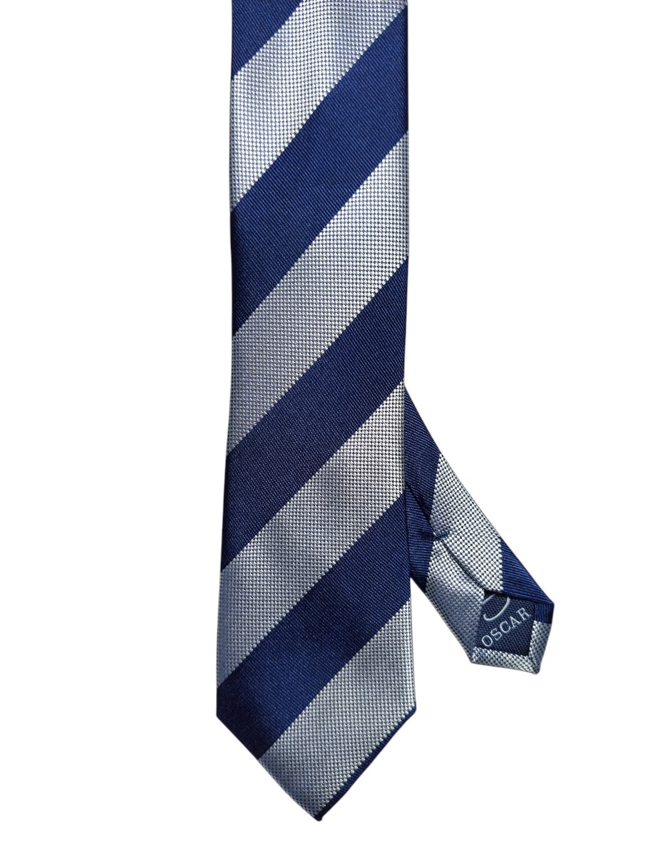 Corbata regular de seda estampada a rayas para hombre
