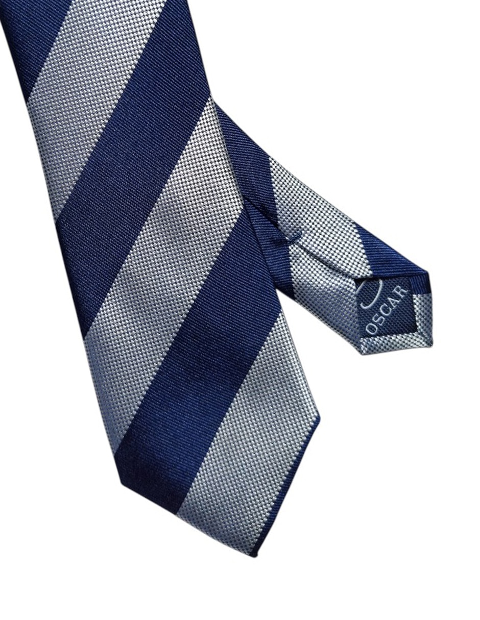 Corbata regular de seda estampada a rayas para hombre 2