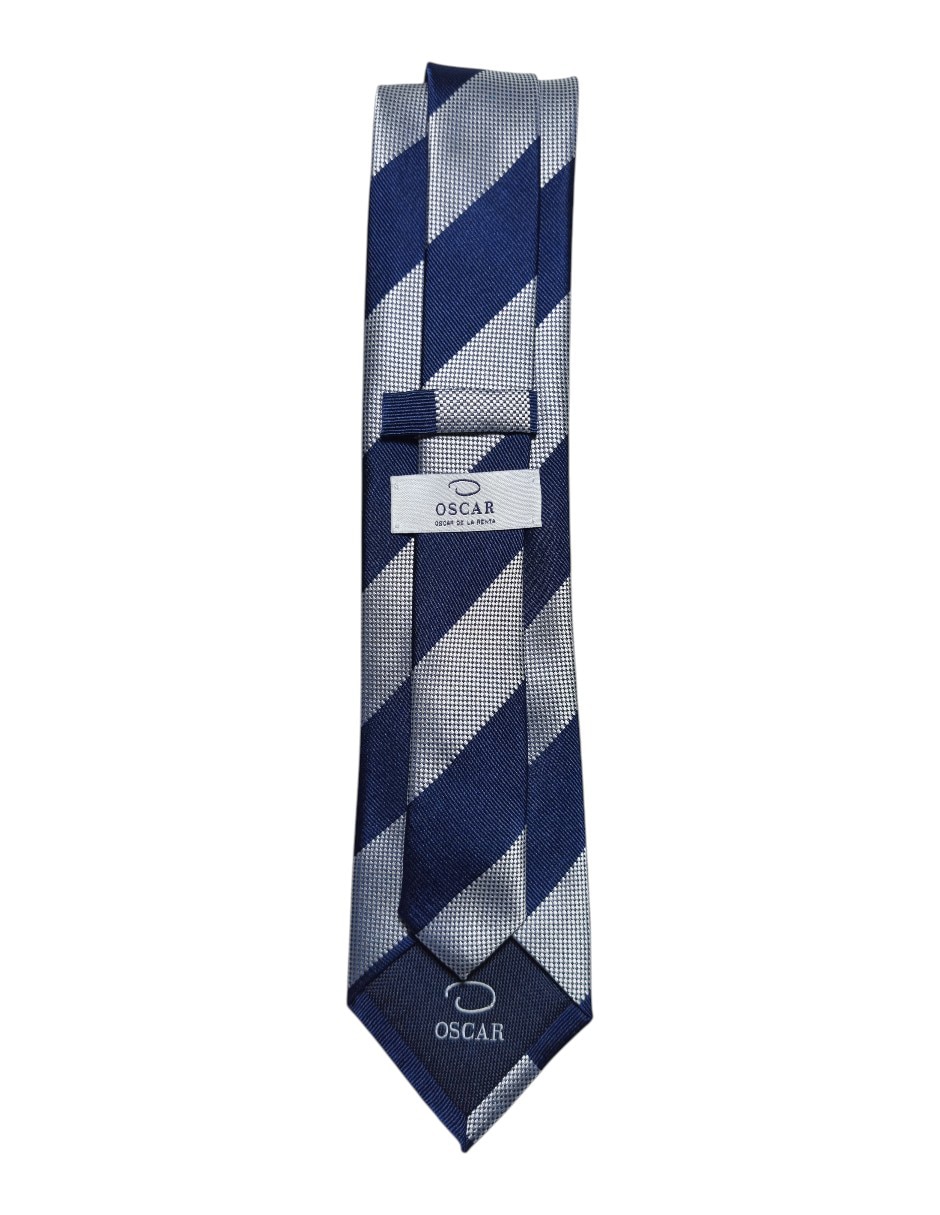 Corbata regular de seda estampada a rayas para hombre 3