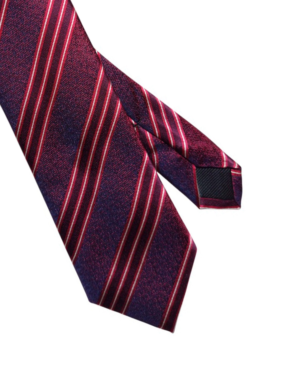 Corbata regular de seda estampado a rayas para hombre 2
