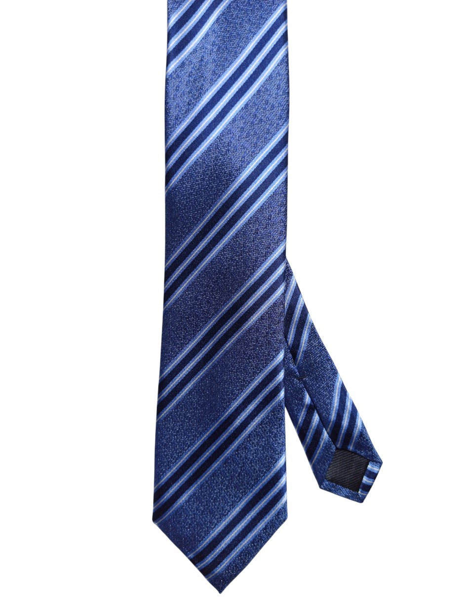 Corbata regular de seda estampado a rayas para hombre