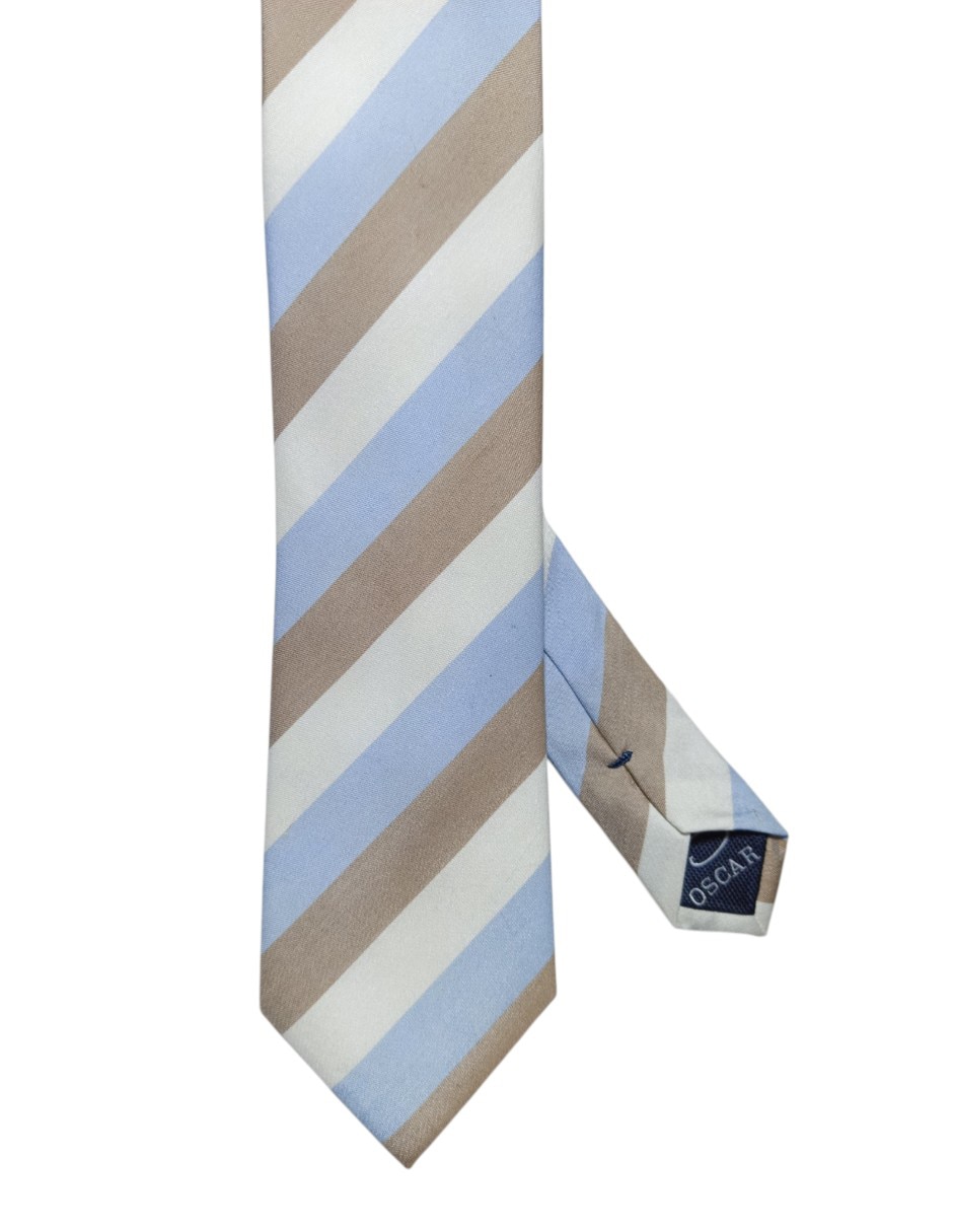 Corbata regular de seda estampado a rayas para hombre