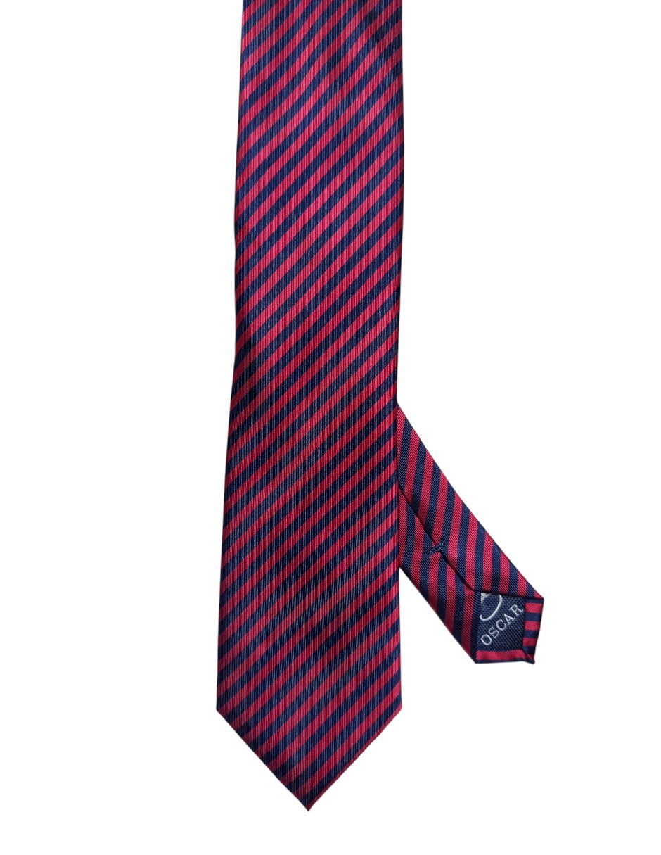 Corbata regular de seda estampado a rayas para hombre