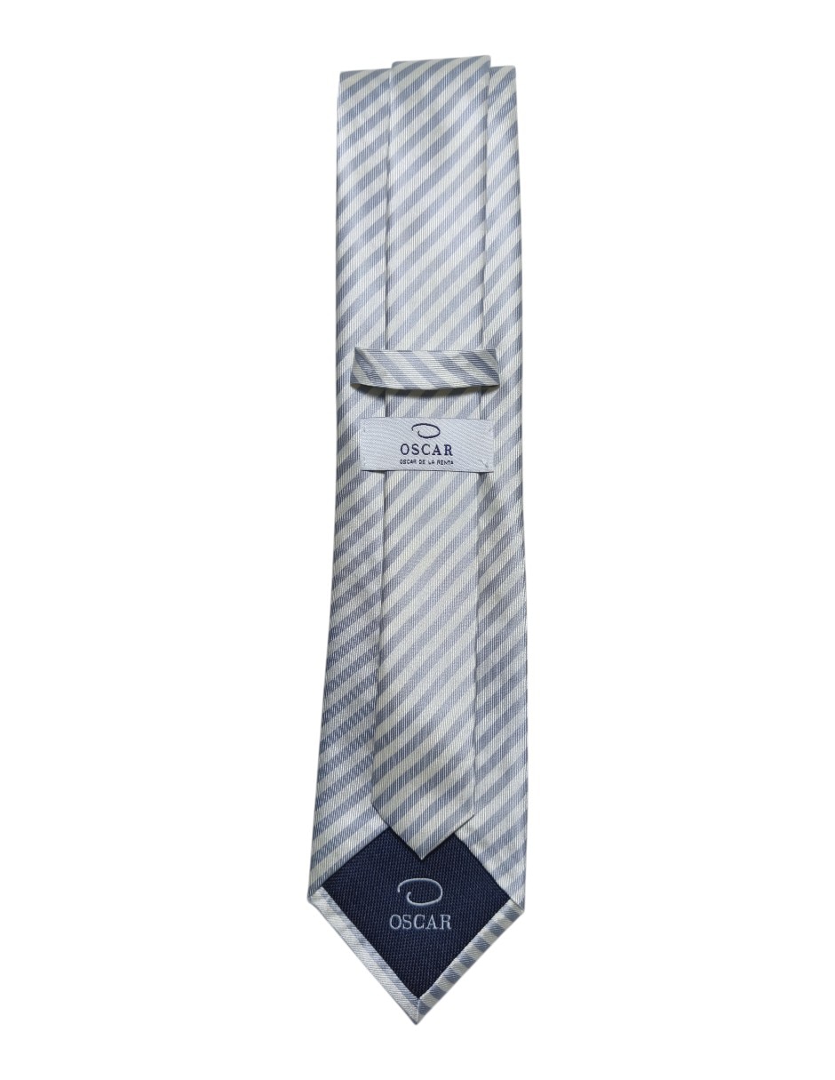 Corbata regular de seda estampado a rayas para hombre 3