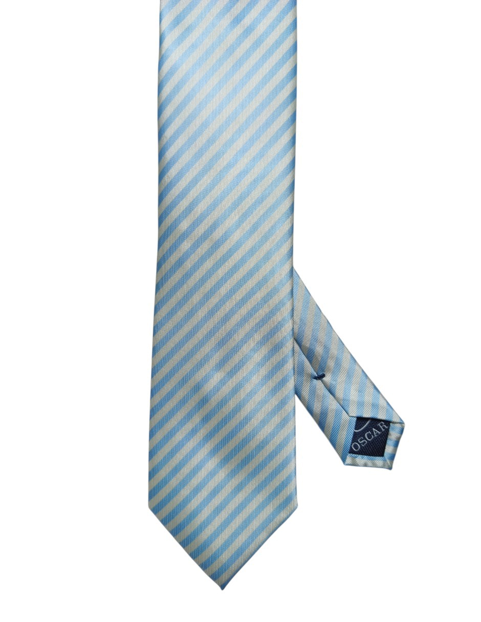 Corbata regular de seda estampado a rayas para hombre