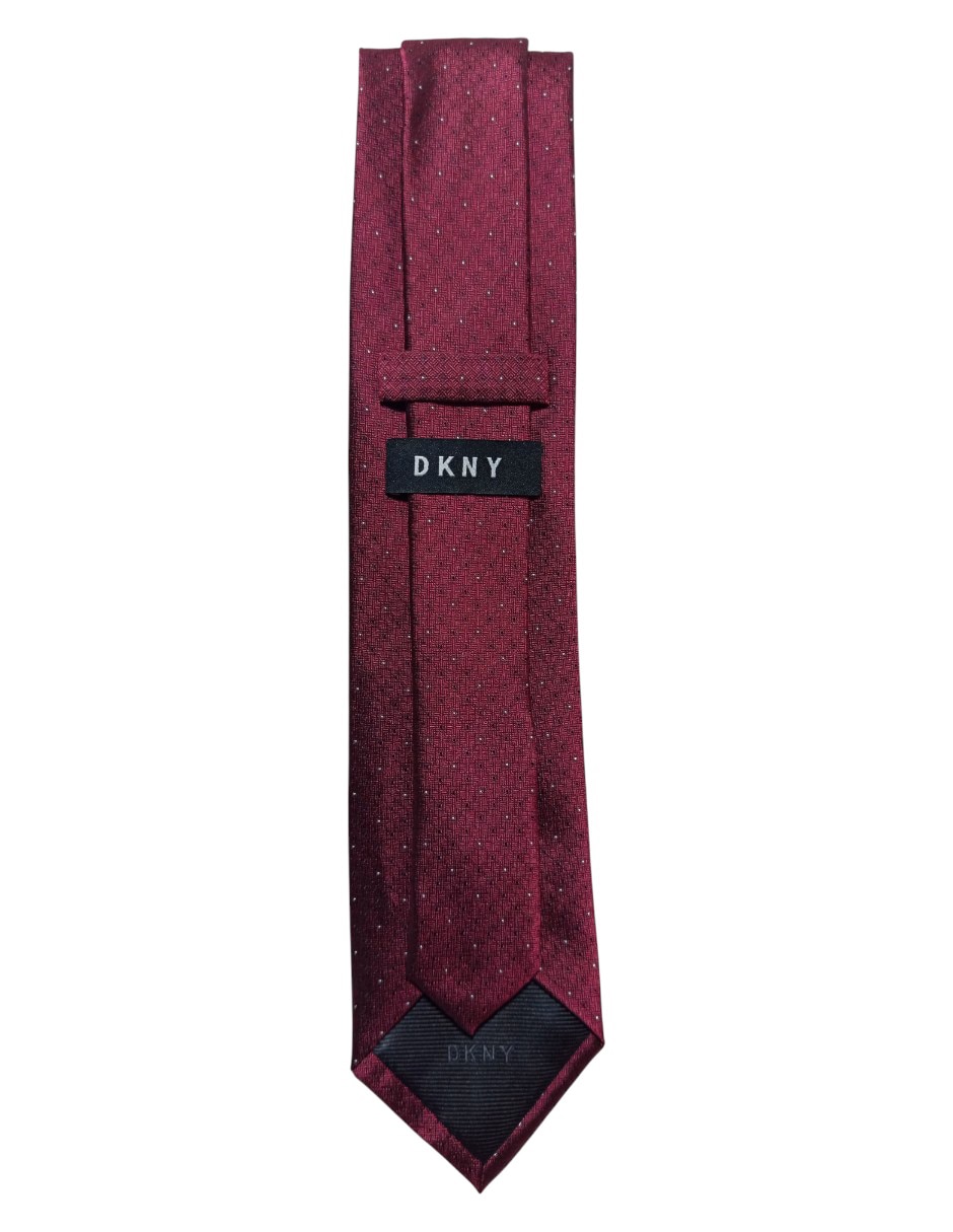 CORBATA DKNY C A CUADROS REGULAR, ROJO