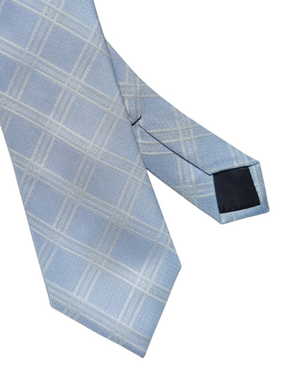 Corbata regular de seda estampado a cuadros para hombre 2