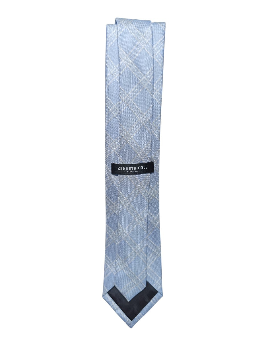 Corbata regular de seda estampado a cuadros para hombre 3