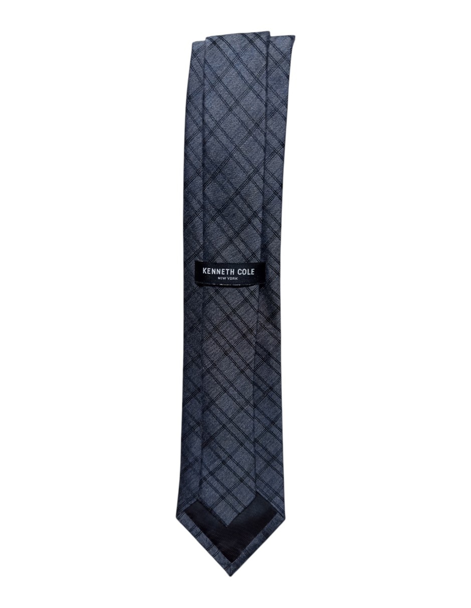 CORBATA KC NY A CUADROS REGULAR , GRIS