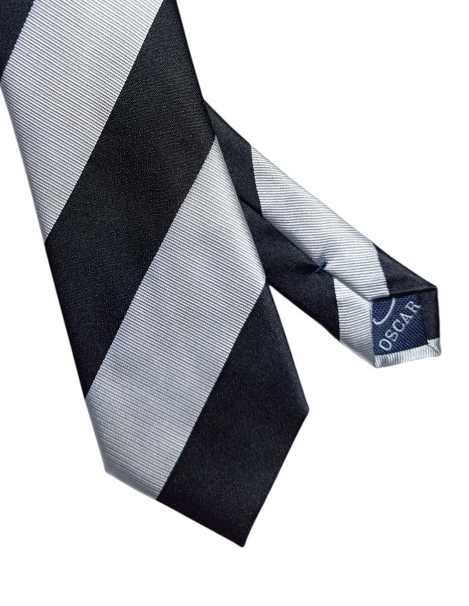 Corbata regular de seda estampada a rayas para hombre 2