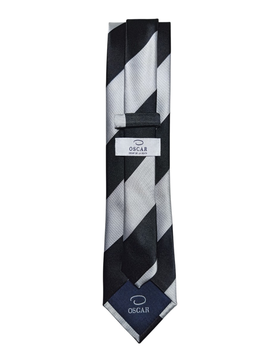 Corbata regular de seda estampada a rayas para hombre 3