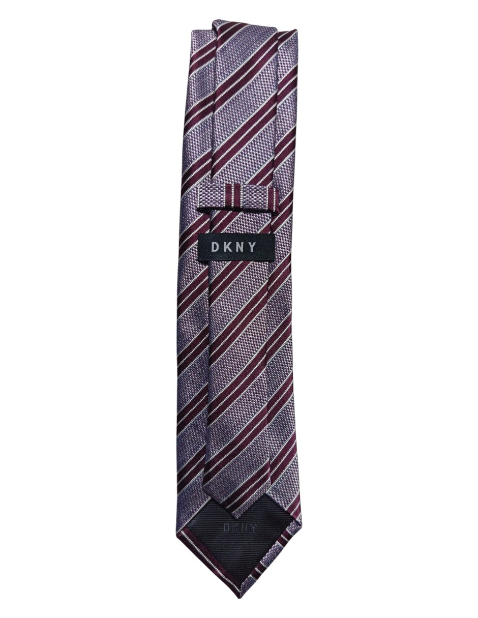 Corbata regular de seda estampado a rayas para hombre 3