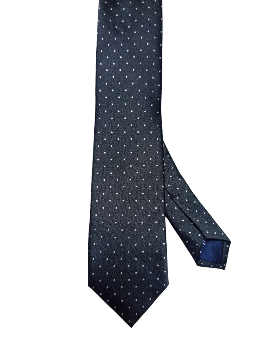 Corbata regular de seda estampado lunares para hombre