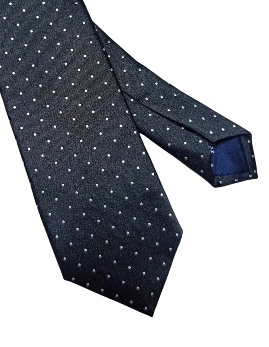 Corbata regular de seda estampado lunares para hombre 3