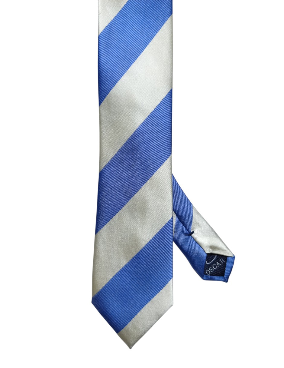 Corbata regular de seda estampada a rayas para hombre