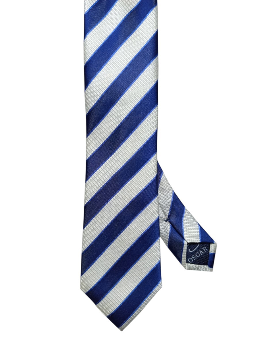 Corbata regular de seda estampado a rayas para hombre