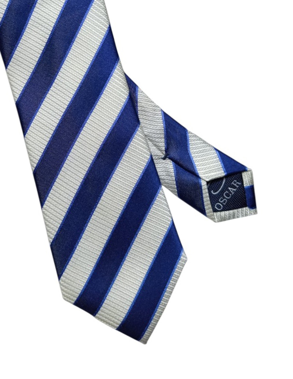Corbata regular de seda estampado a rayas para hombre 2