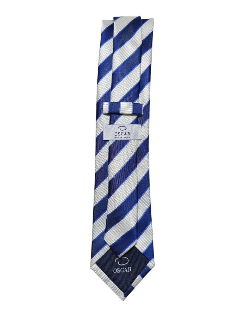 Corbata regular de seda estampado a rayas para hombre 3