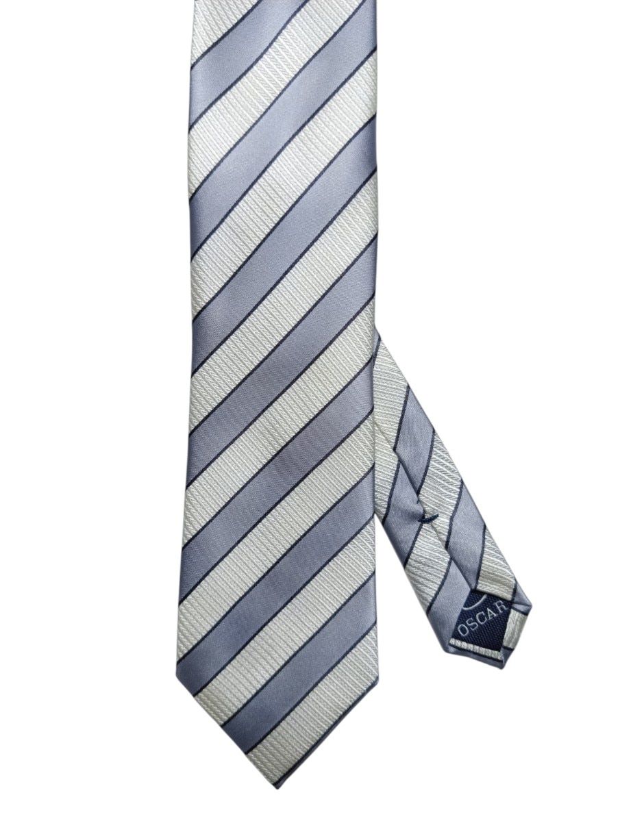 CORBATA O DE LA RENTA A RAYAS RE, GRISS