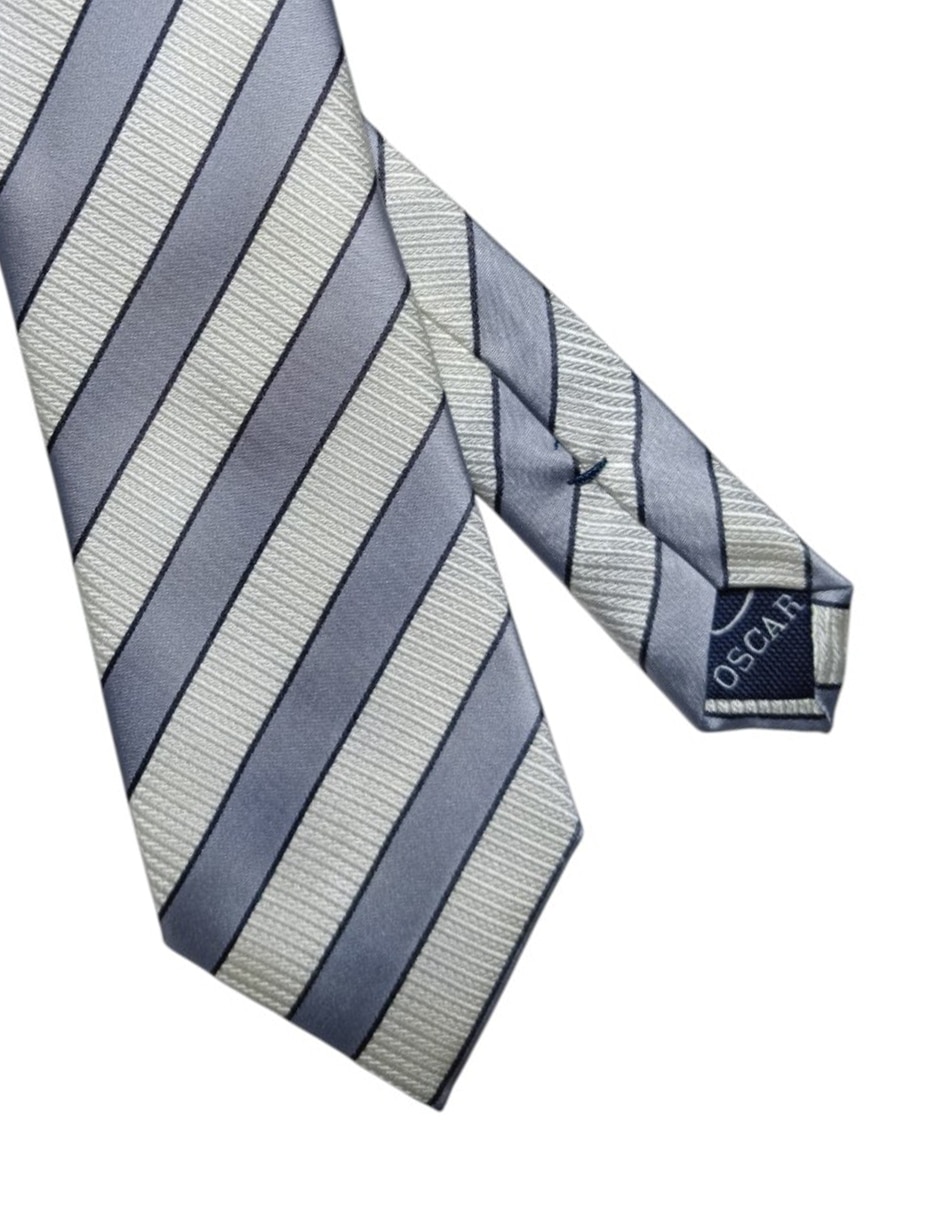 CORBATA O DE LA RENTA A RAYAS RE, GRISS