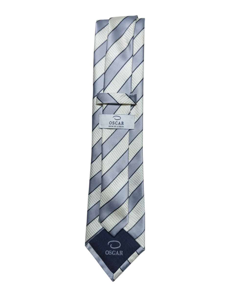 CORBATA O DE LA RENTA A RAYAS RE, GRISS