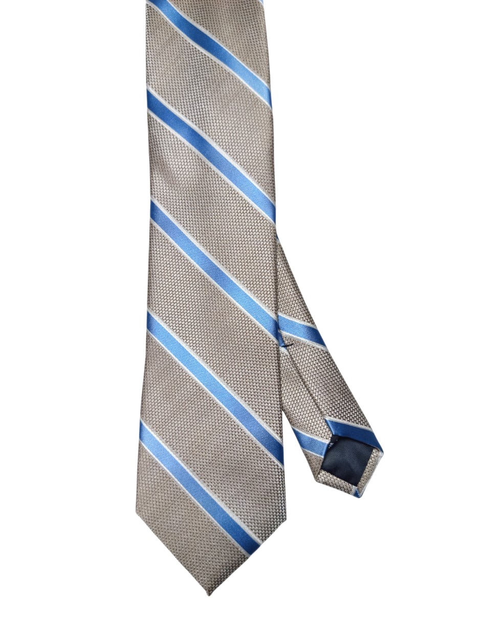 Corbata regular de seda estampado a rayas para hombre