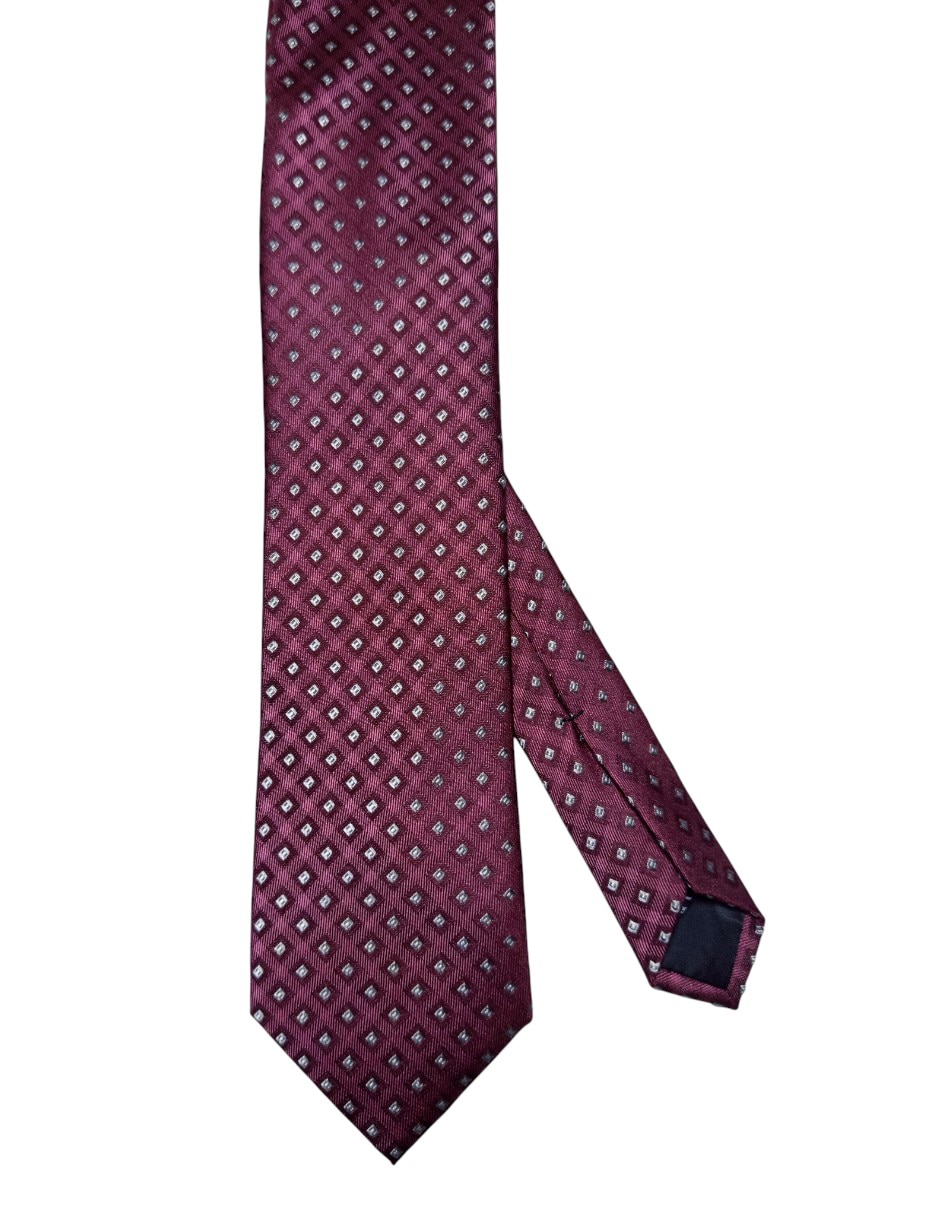 Corbata regular de seda estampado gráfico para hombre