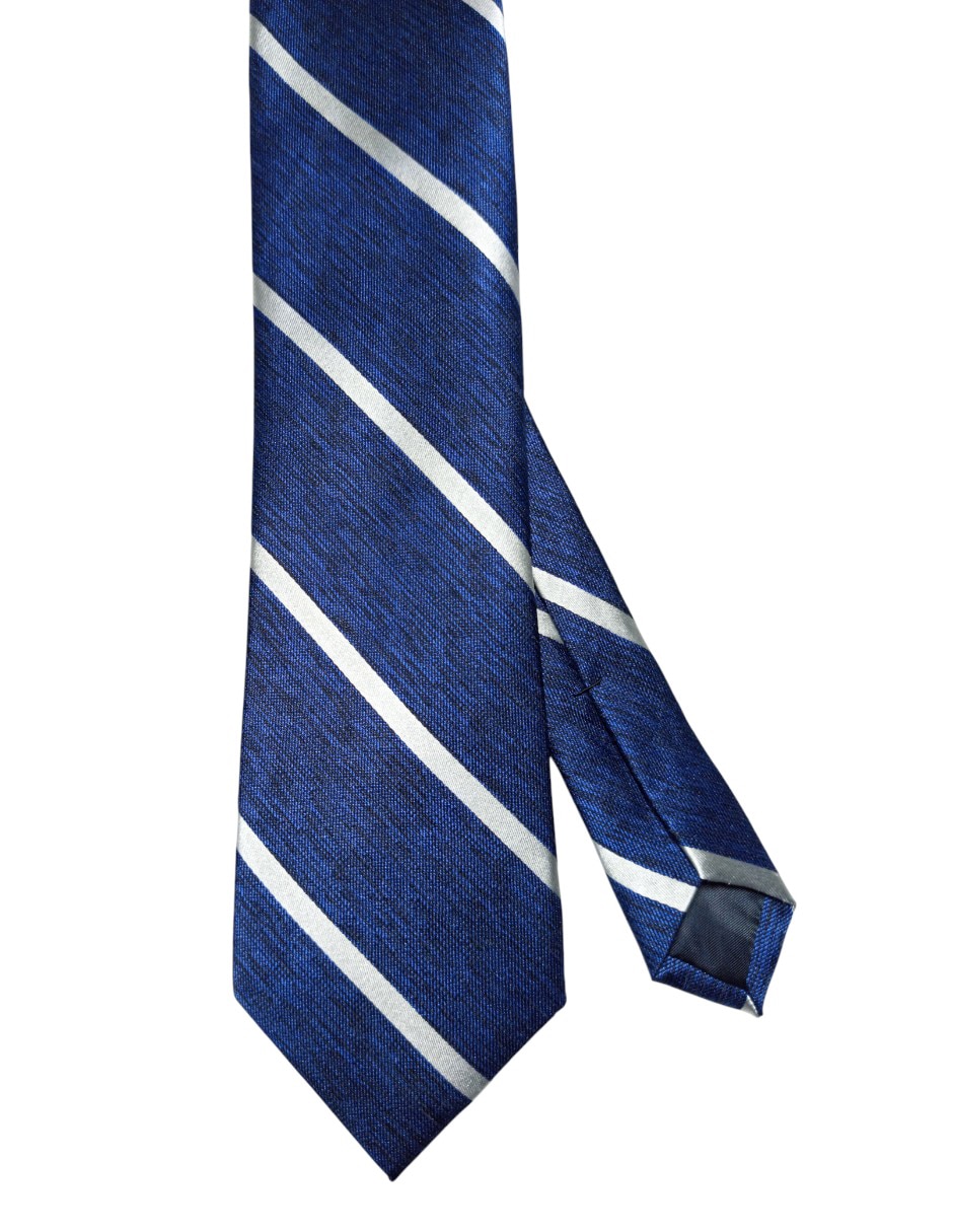 Corbata regular de seda estampado a rayas para hombre