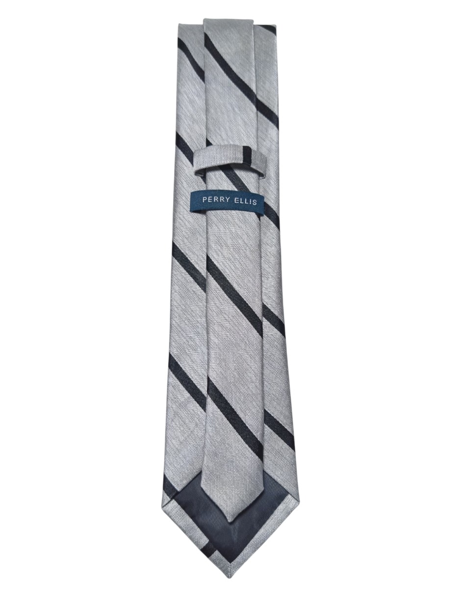 CORBATA PERRY ELLIS A RAYAS , PLATEADOD