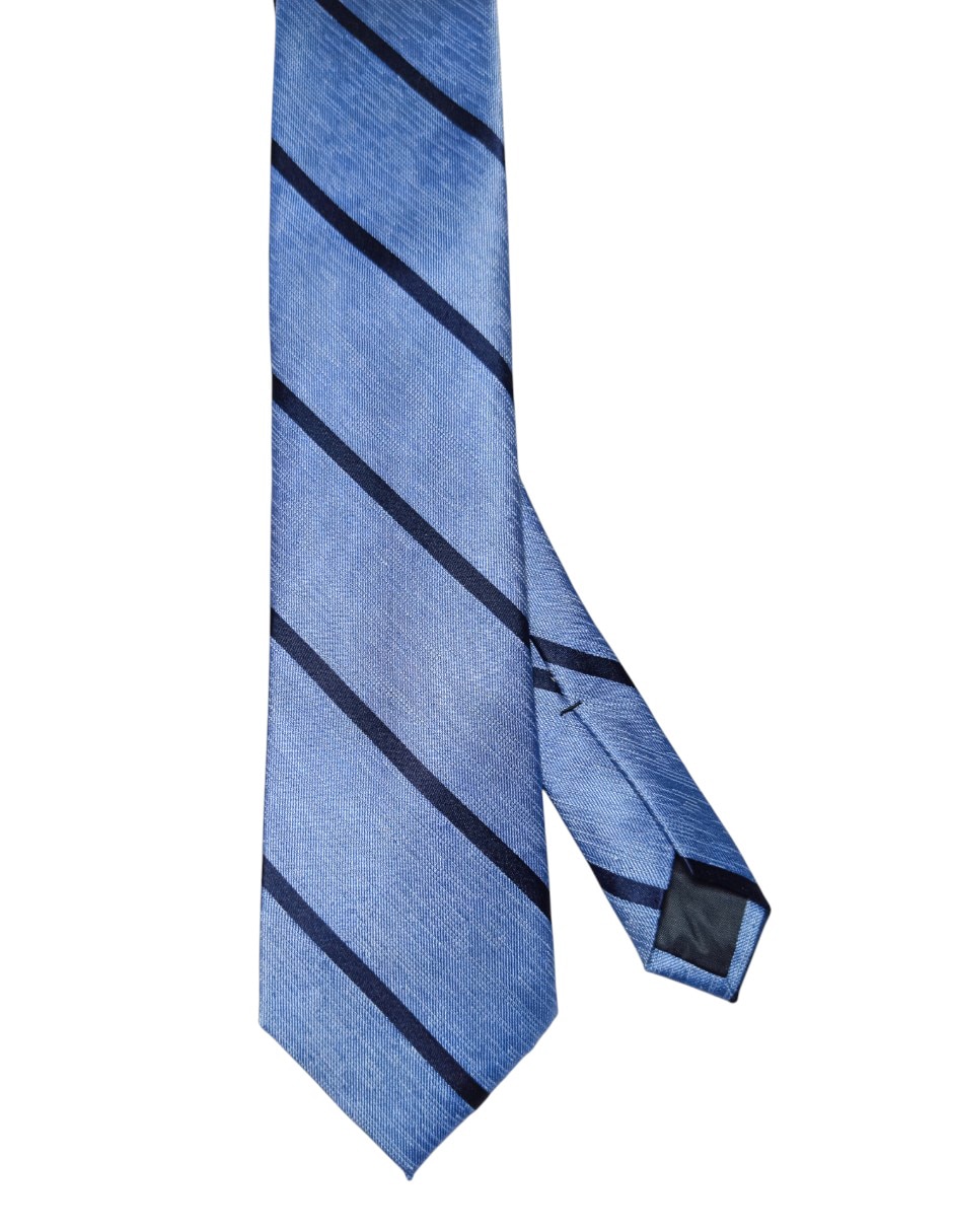 Corbata regular de seda estampado a rayas para hombre