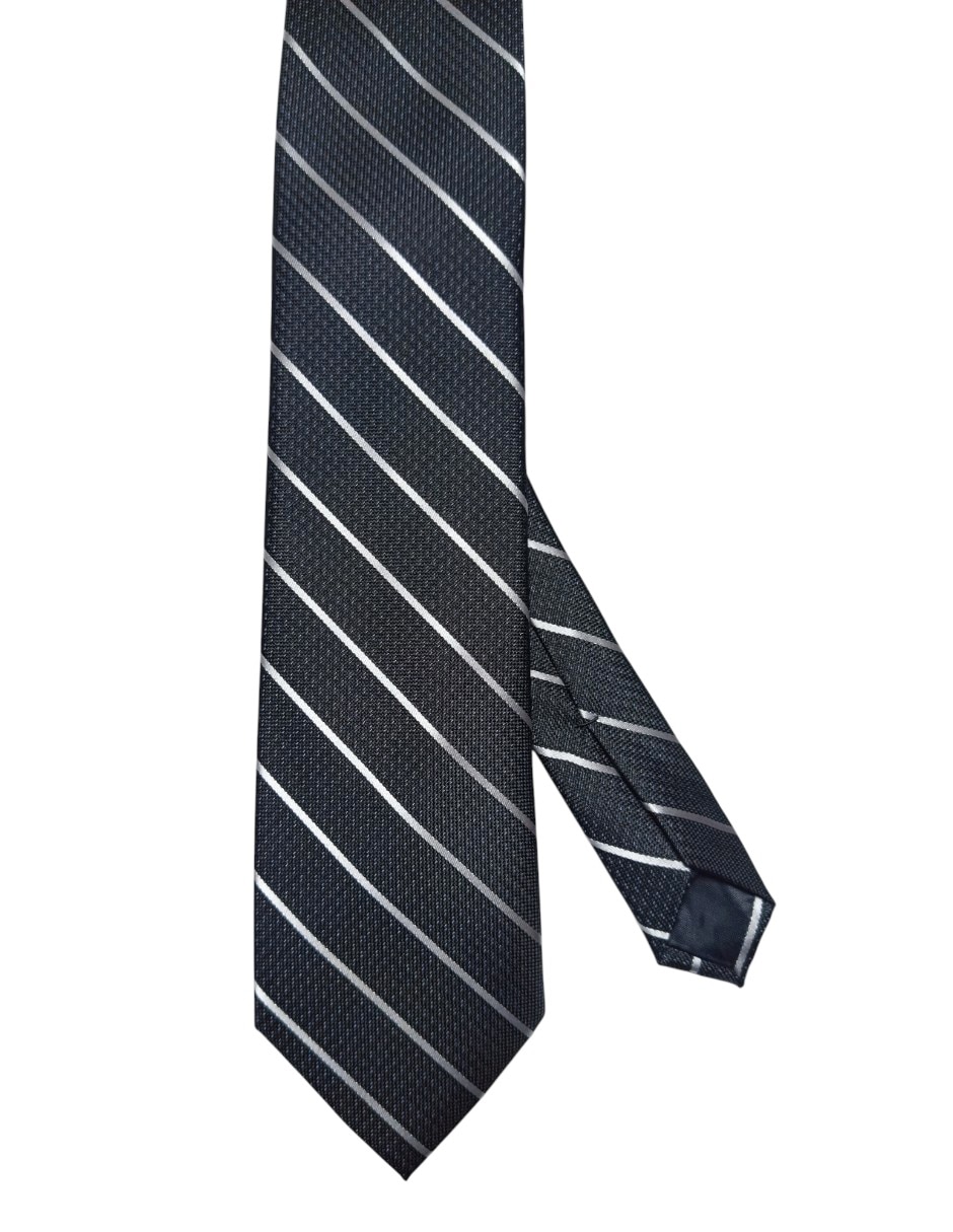 Corbata regular de seda estampado a rayas para hombre