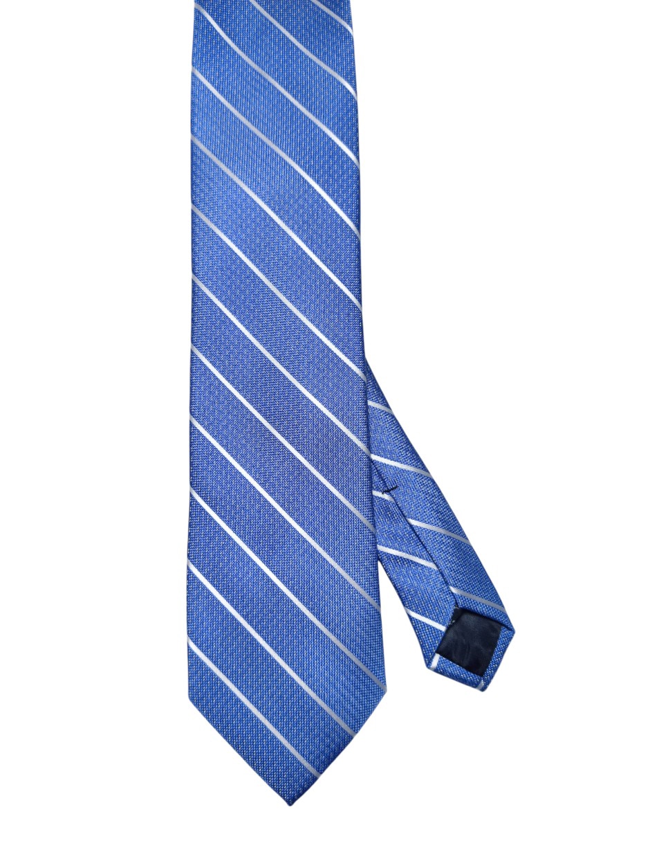 Corbata regular de seda estampado a rayas para hombre