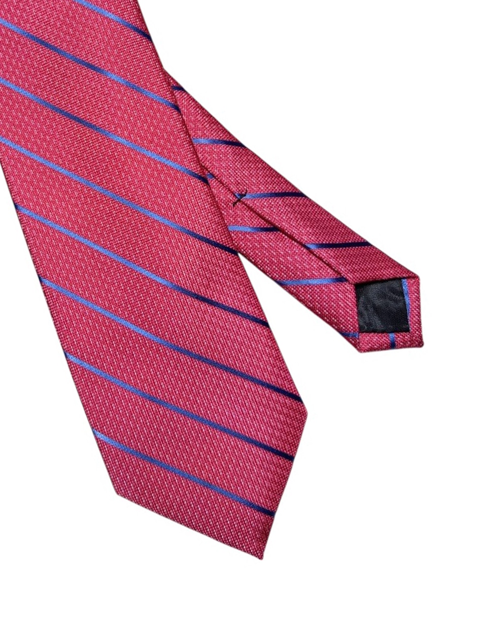 Corbata regular de seda estampado a rayas para hombre 2