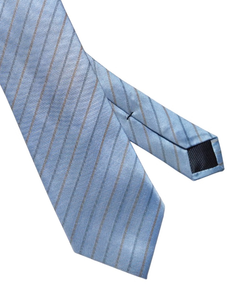 Corbata regular de seda estampado a rayas para hombre 2