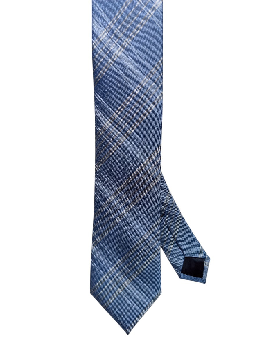 Corbata regular de seda estampado a cuadros para hombre