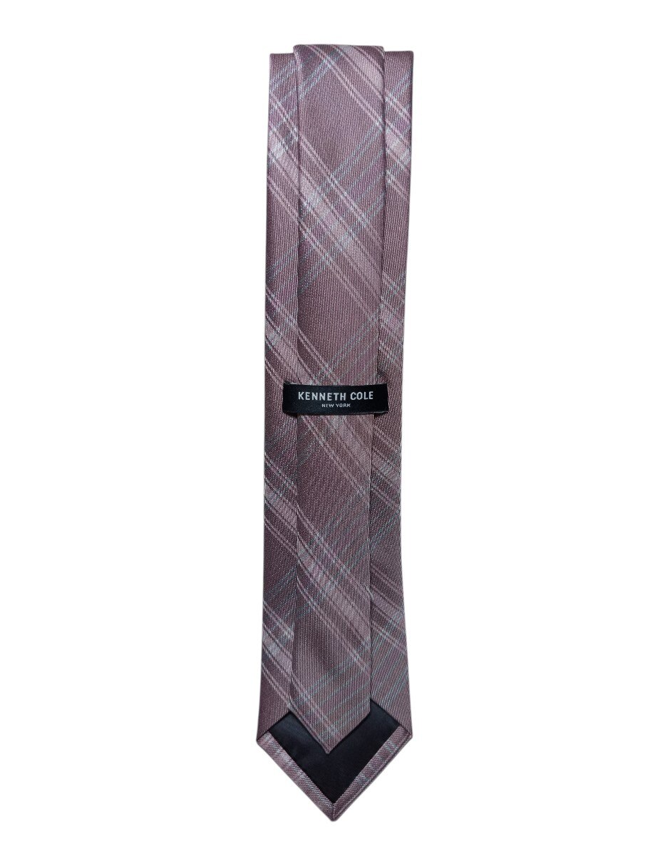 Corbata regular de seda estampado a cuadros para hombre 3