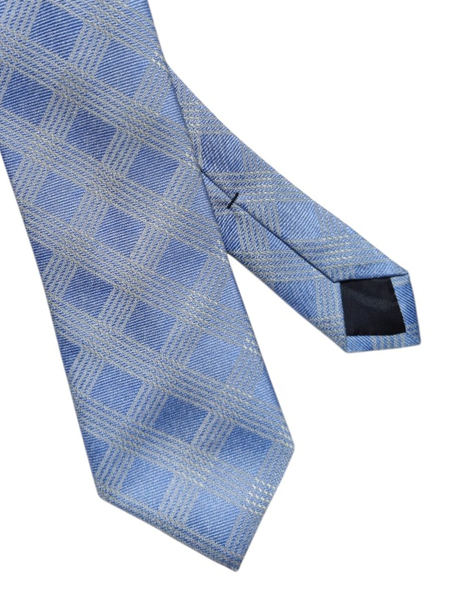 Corbata regular de seda estampado a cuadros para hombre 2