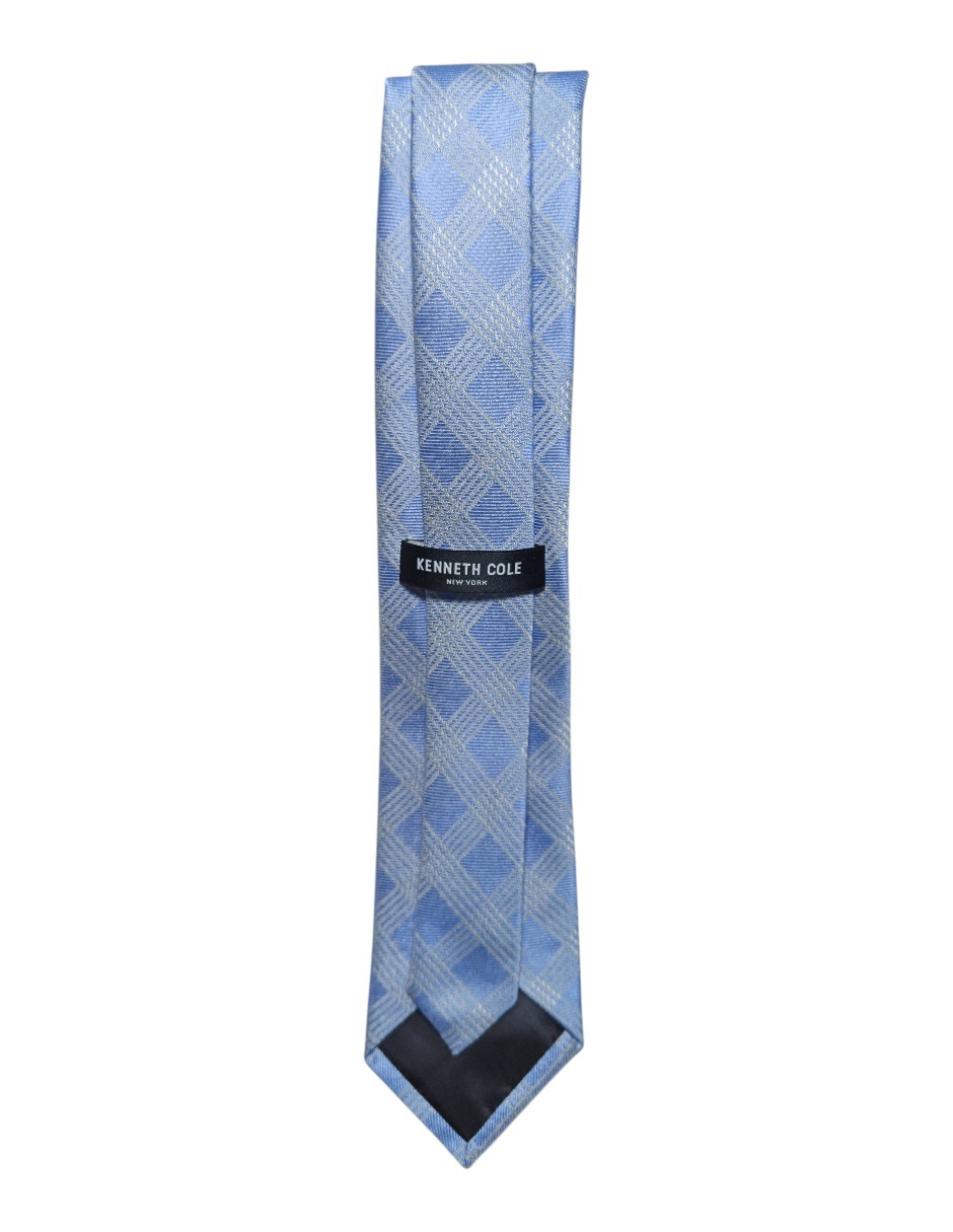 Corbata regular de seda estampado a cuadros para hombre 3