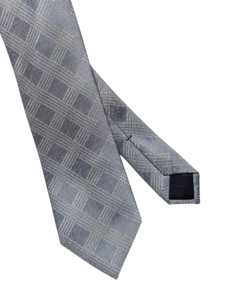 CORBATA KC NY A CUADROS REGULAR , GRIS