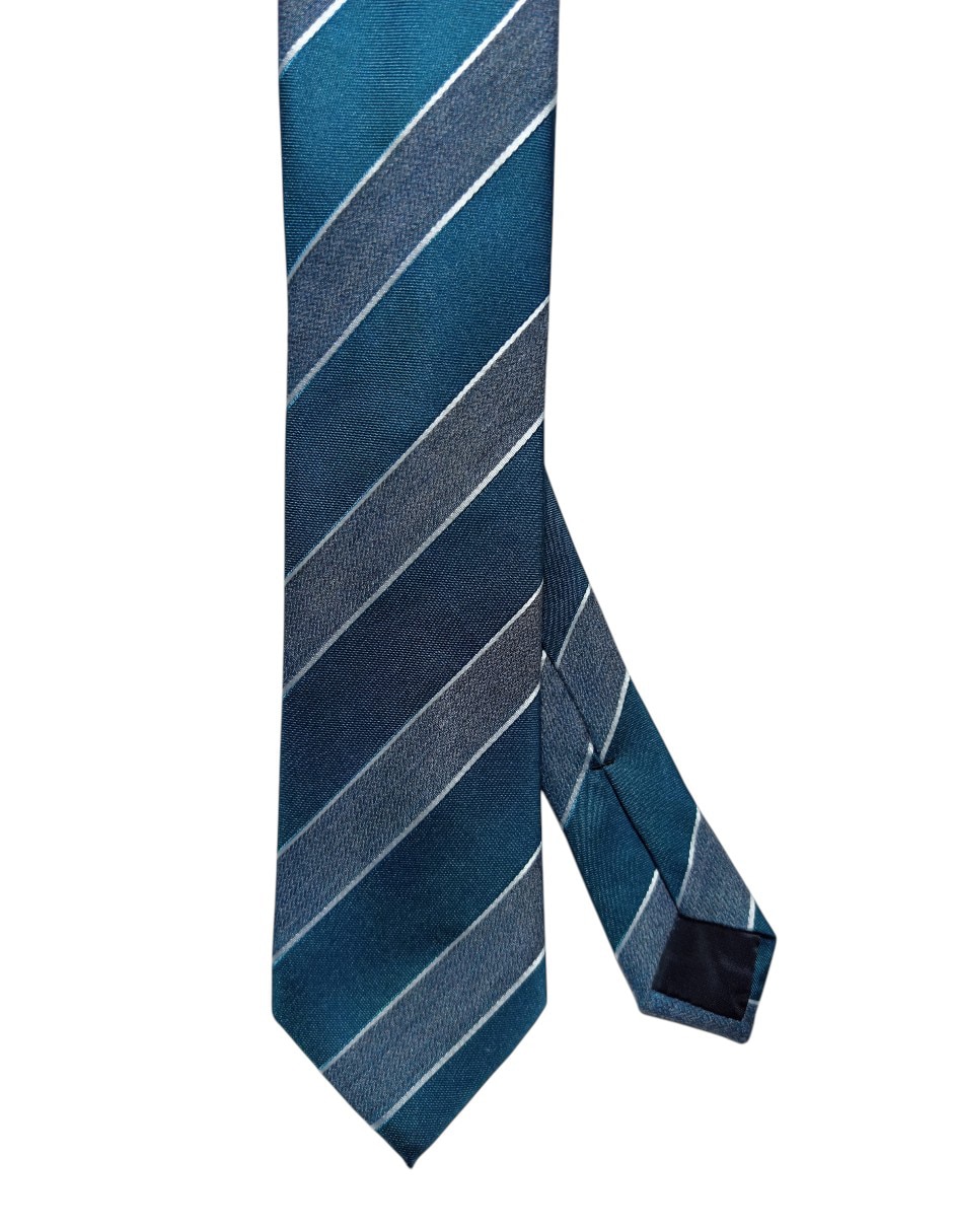 Corbata regular de seda estampado a rayas para hombre