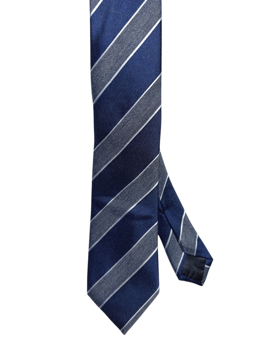 Corbata regular de seda estampado a rayas para hombre