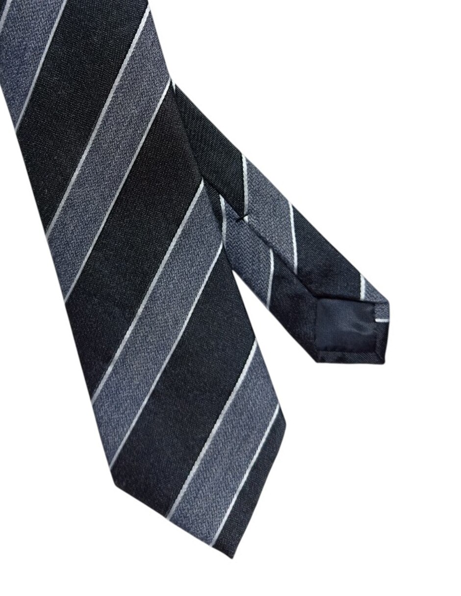 Corbata regular de seda estampado a rayas para hombre 2
