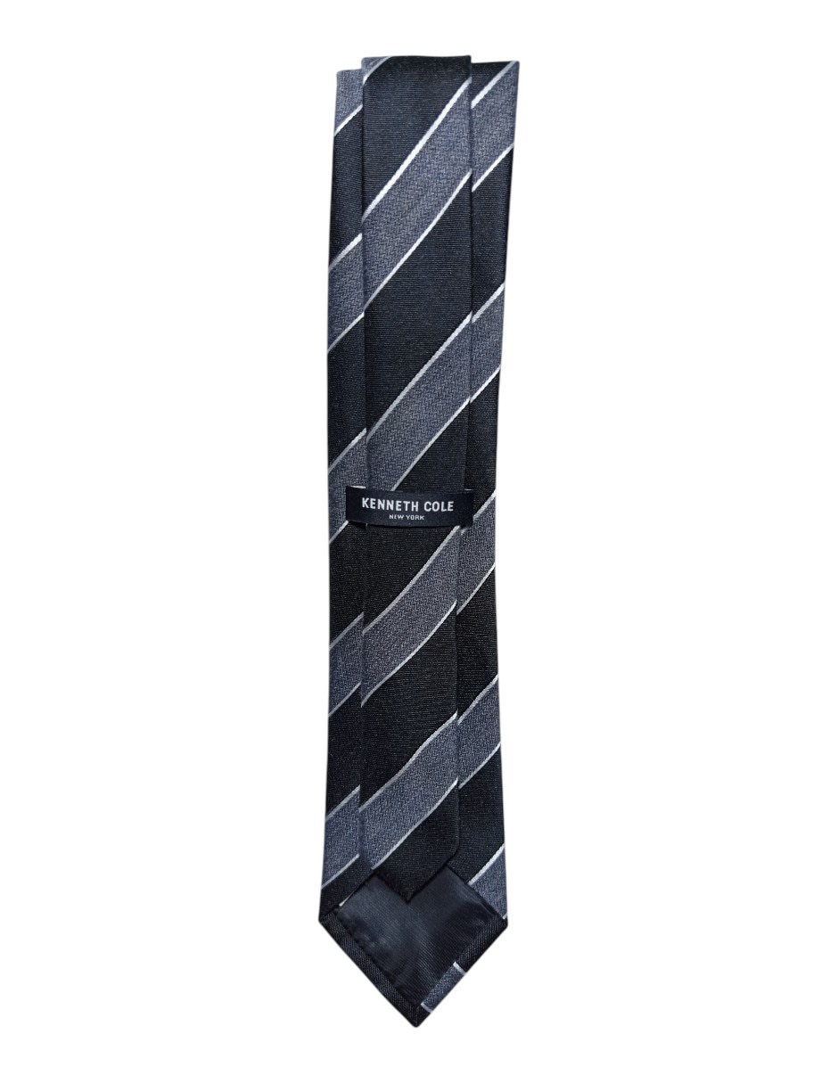 Corbata regular de seda estampado a rayas para hombre 3