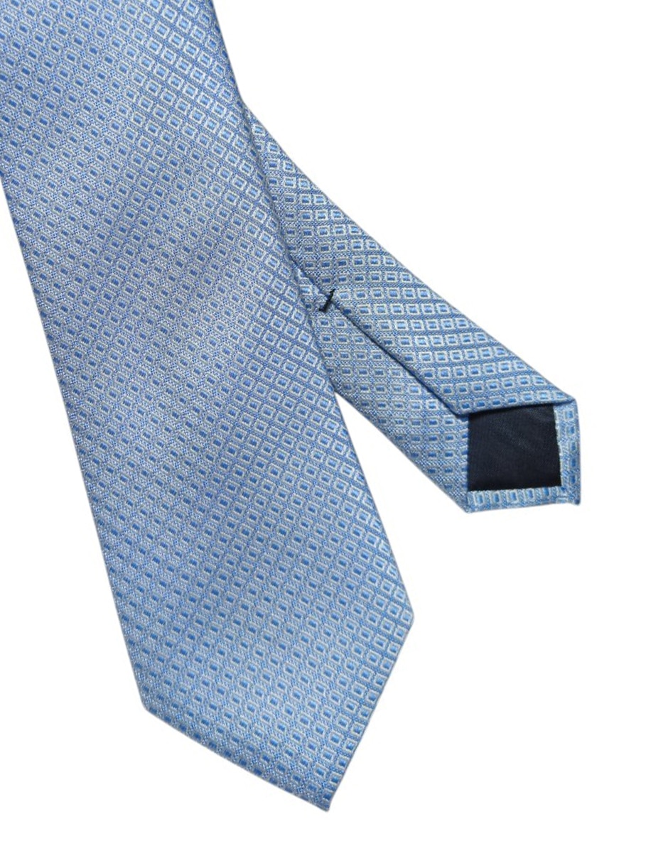Corbata regular de seda estampado a cuadros para hombre 2