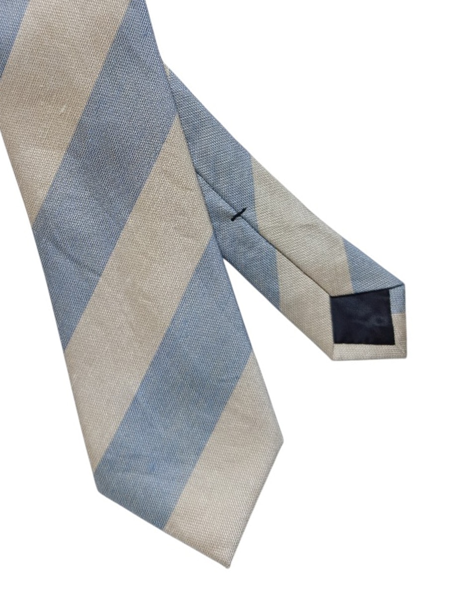 Corbata regular de seda estampado a rayas para hombre 2