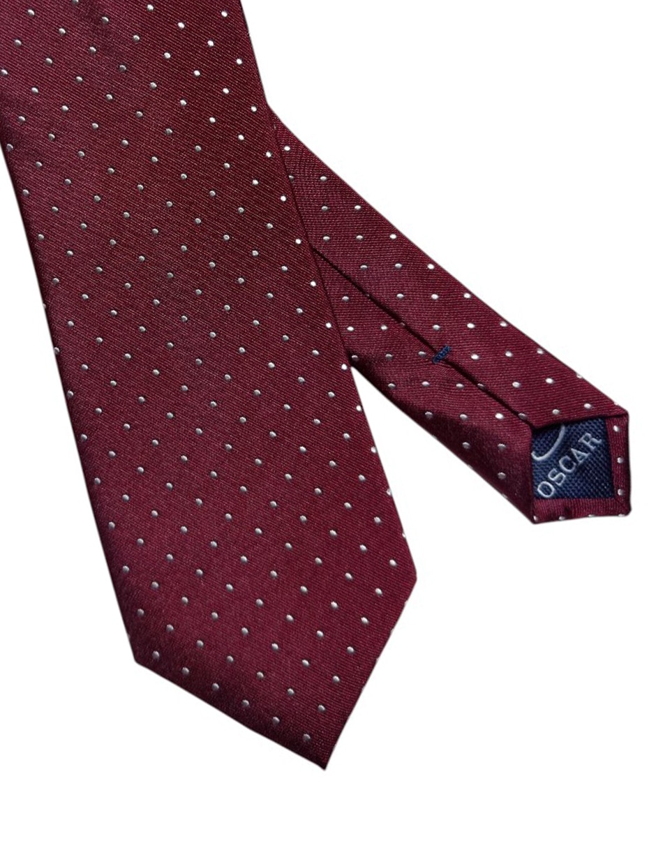 Corbata regular de seda Estampado Lunares para hombre 2