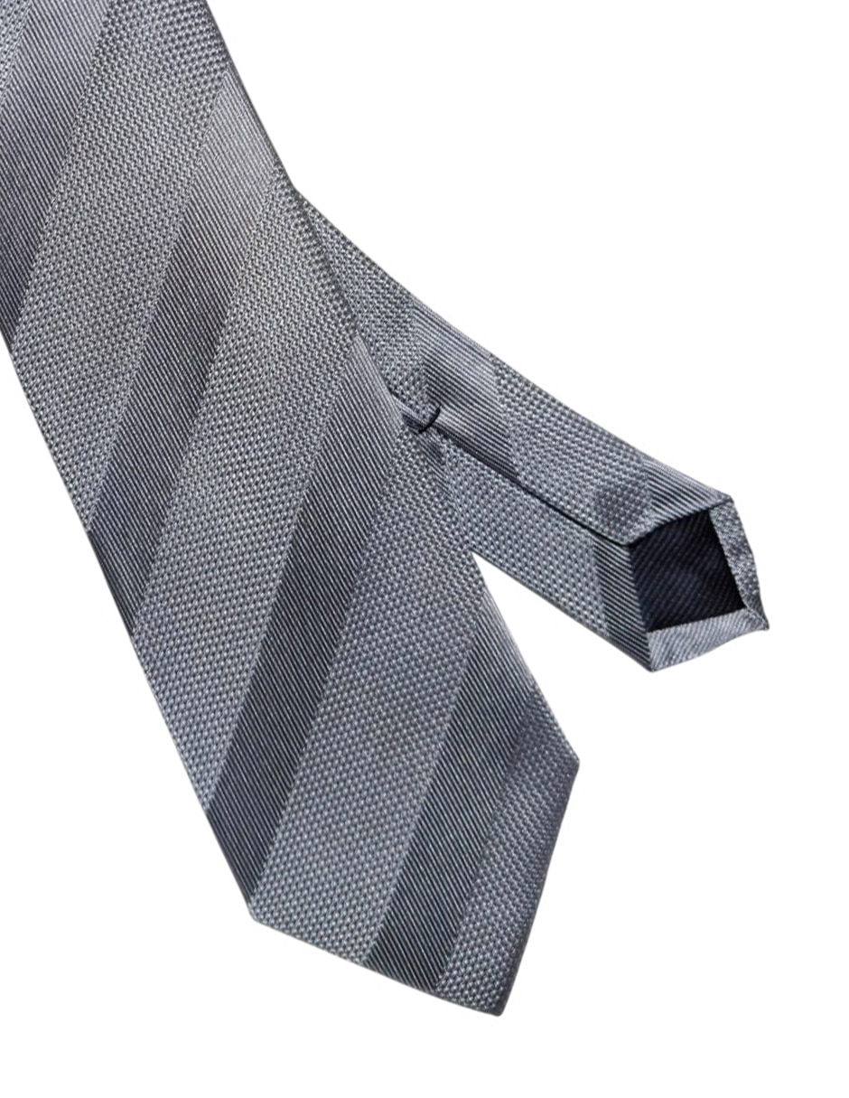 Corbata regular de seda estampado a rayas para hombre 2