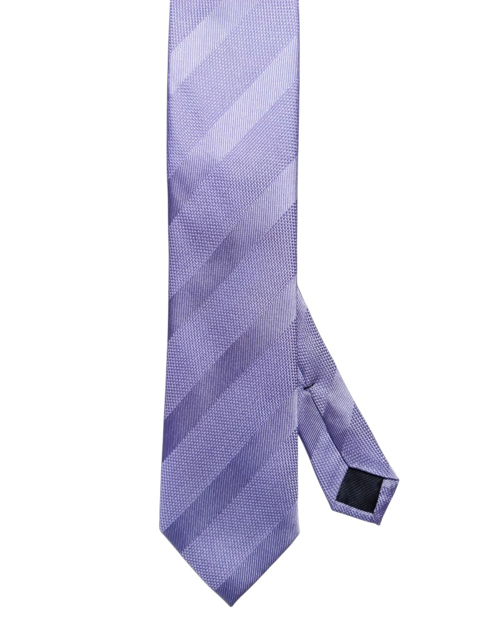 Corbata regular de seda estampado a rayas para hombre