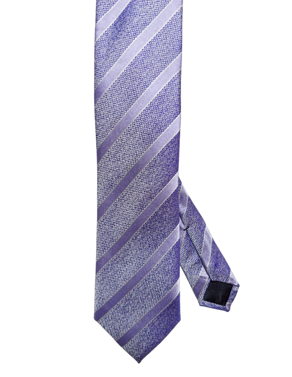 Corbata regular de seda estampado a rayas para hombre